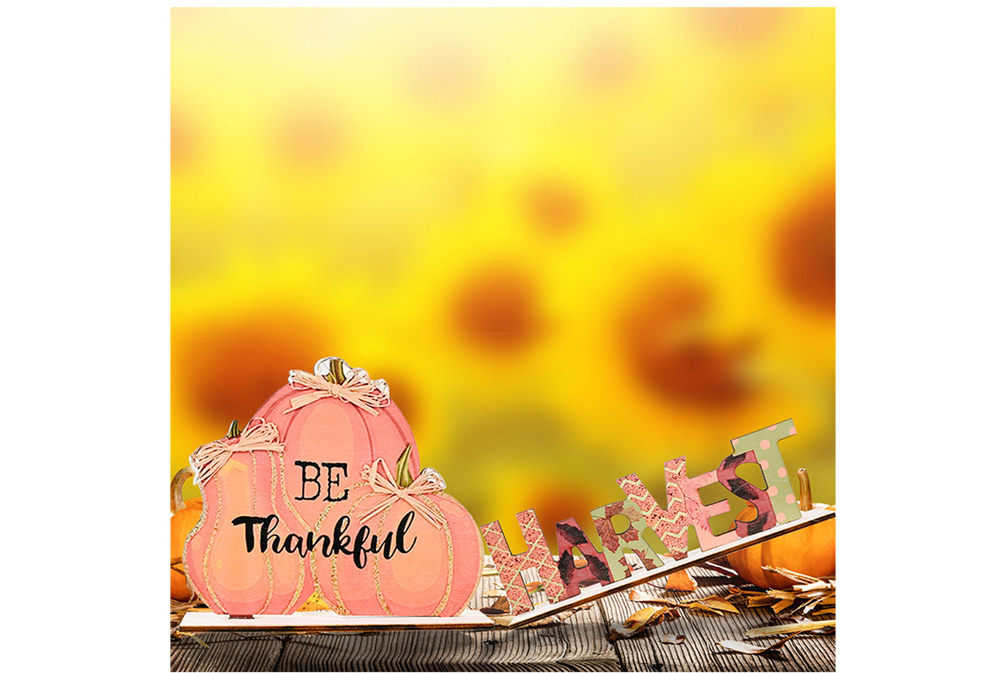 Thanksgiving Wooden Ornaments | Creative Alphabet Print Desktop Decoration