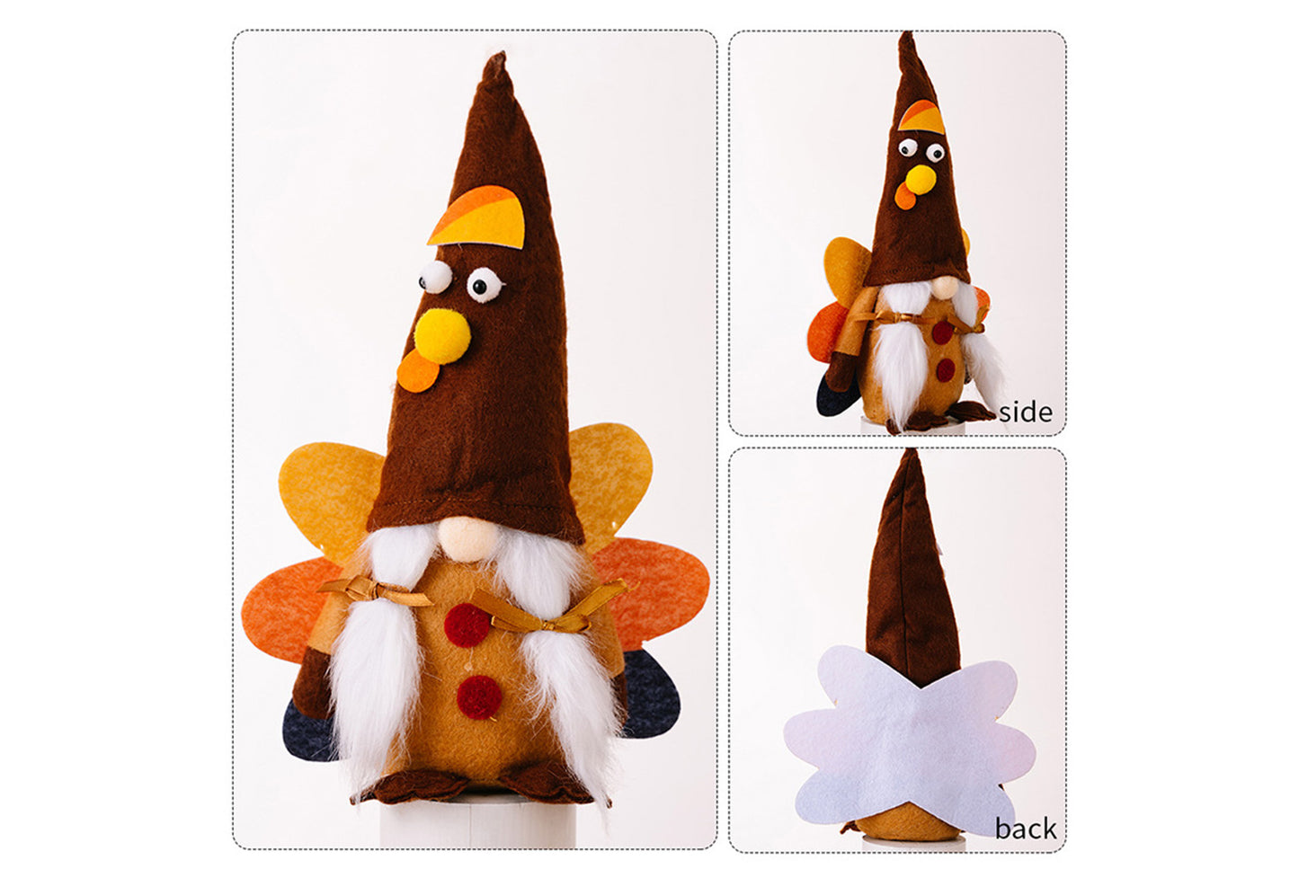 Thanksgiving Spread-Tail Turkey Gnome Ornament