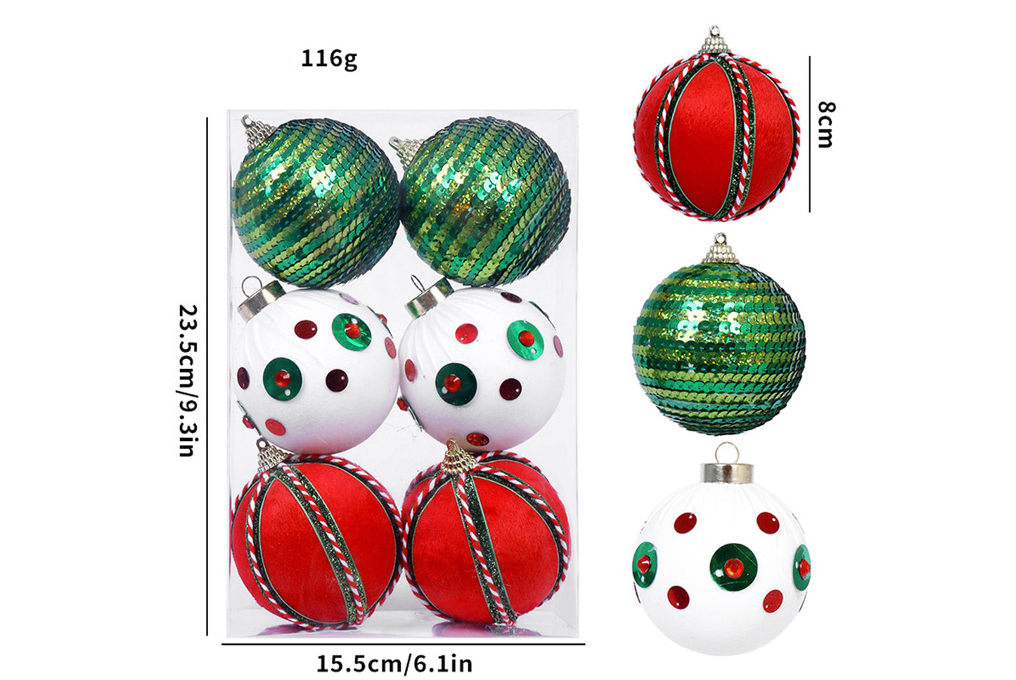 **Exquisite Cloth-Wrapped Foam Christmas Ball Set**