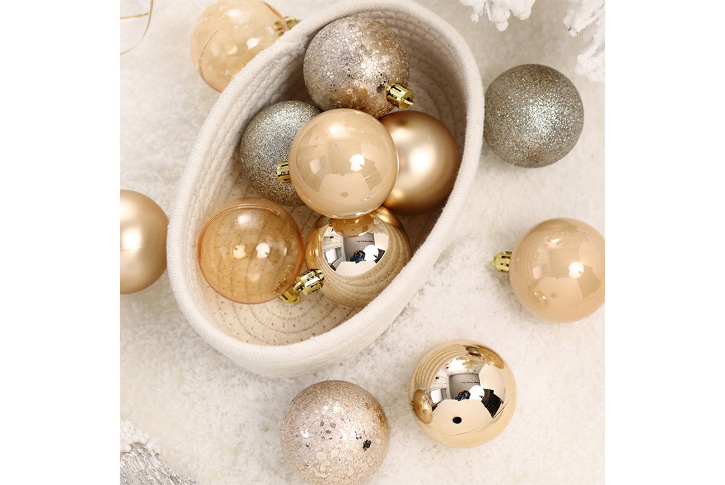 **12 Exquisitely Painted Christmas Ball Gift Box Ornaments**