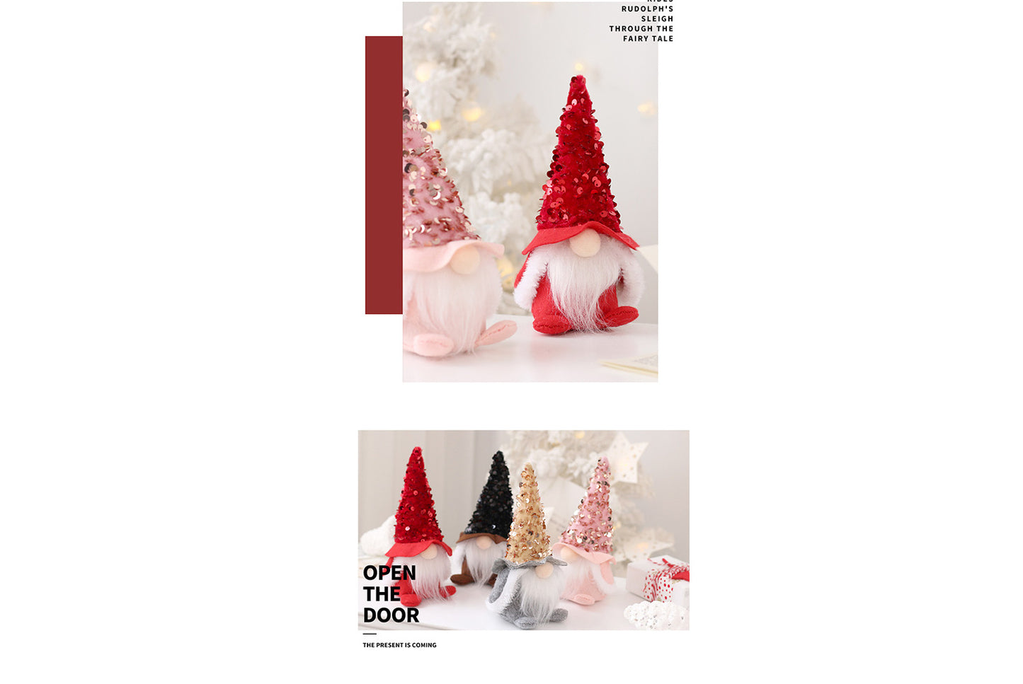 **Sequined Faceless Santa Claus Doll (18*8CM)**