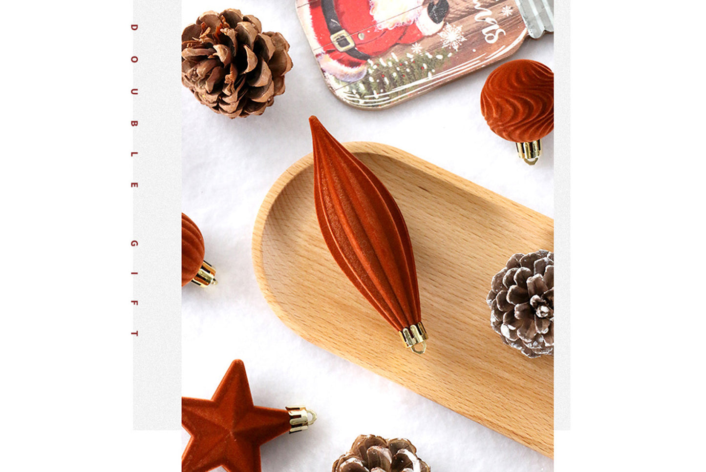 **Flocked Shaped Christmas Ball Decoration Set**