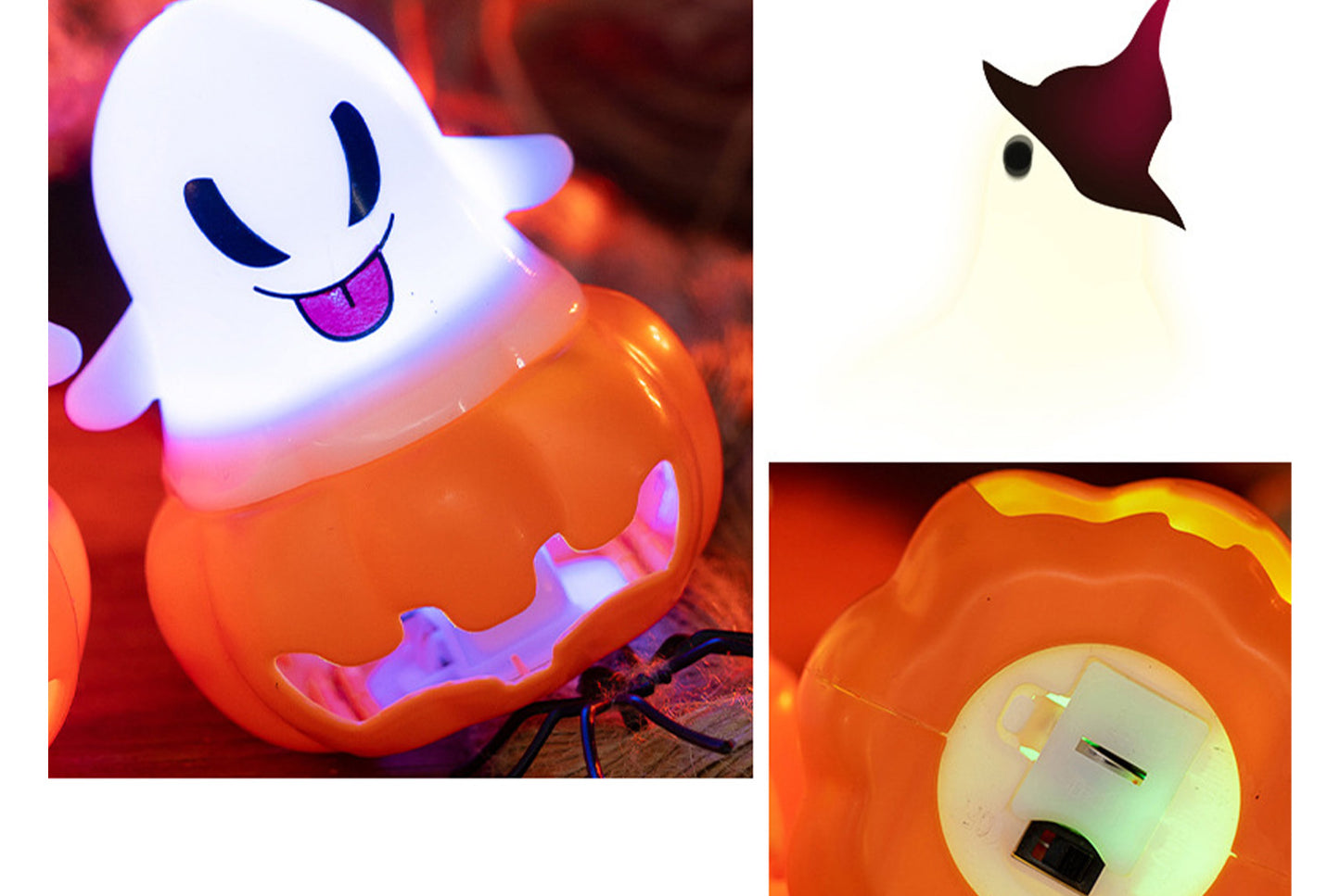 **Halloween Ghost Pumpkin Lantern | Illuminated Decorative Props**