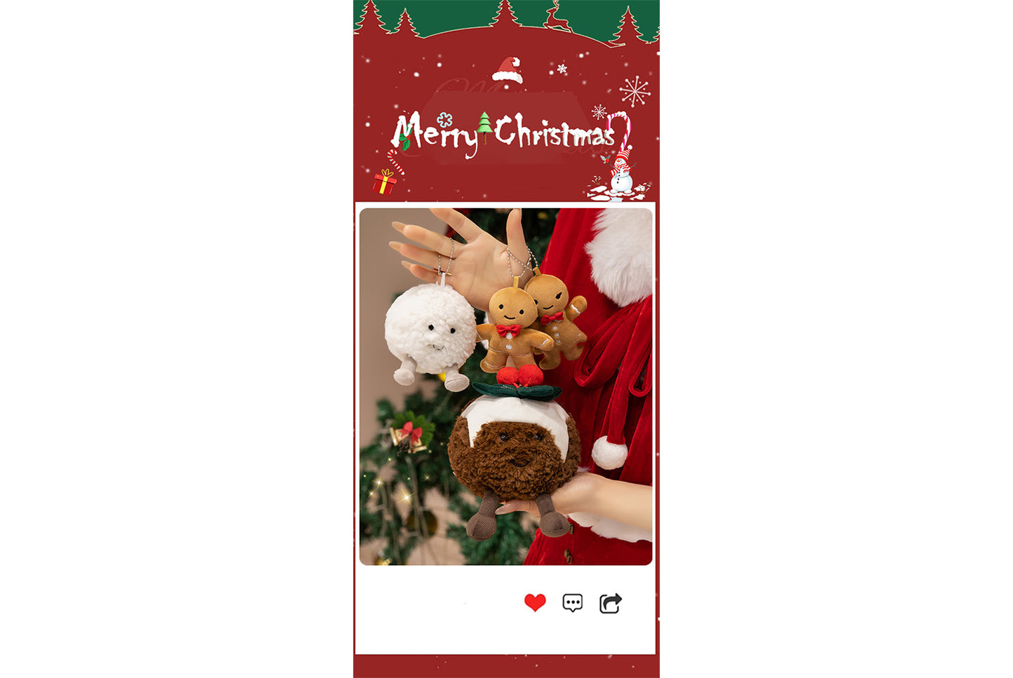 Christmas Plush Toy Set (Holiday Decorative Pendant Doll)