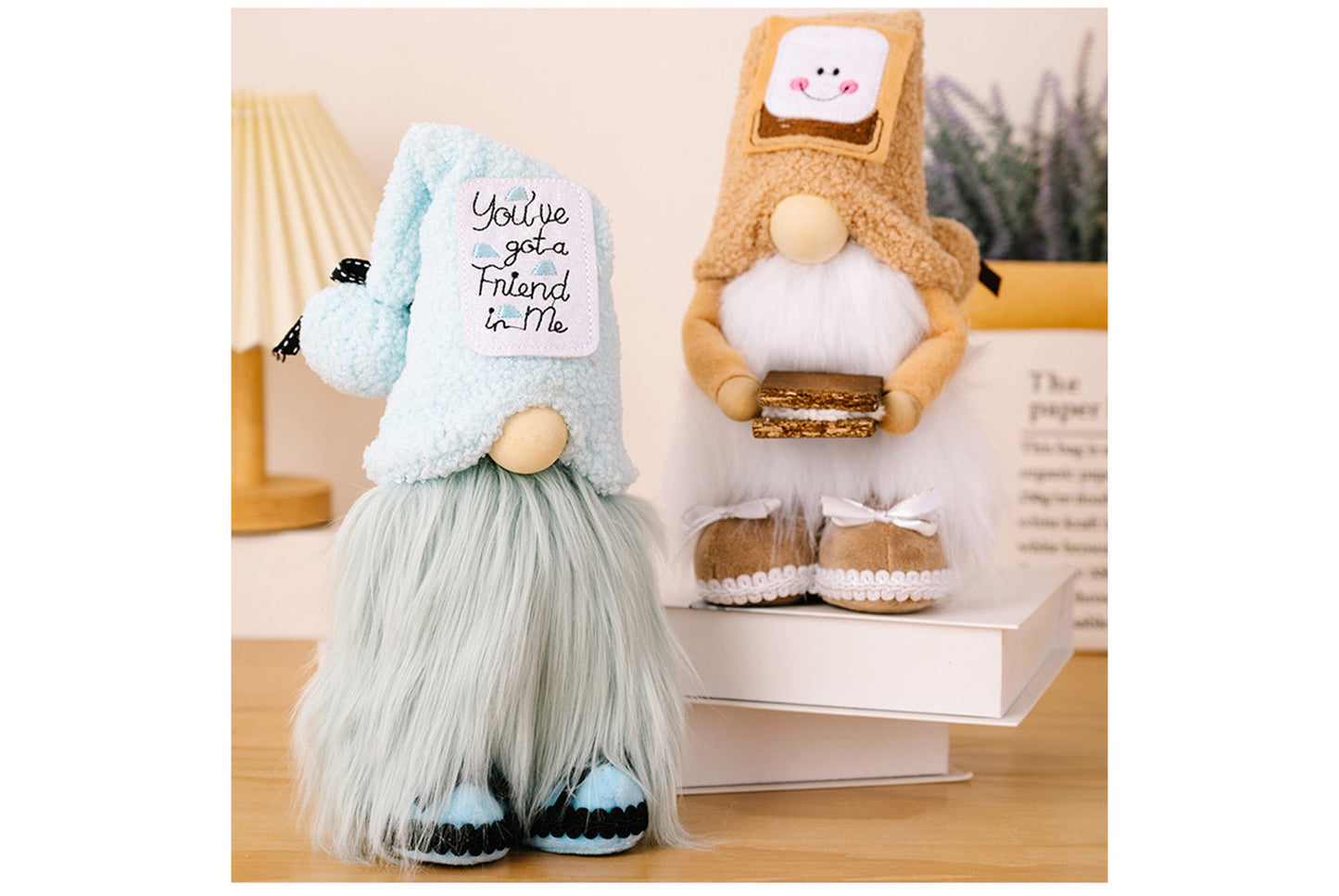 **Holiday Plush Gnome | Cow Biscuit-Shaped Ornament**