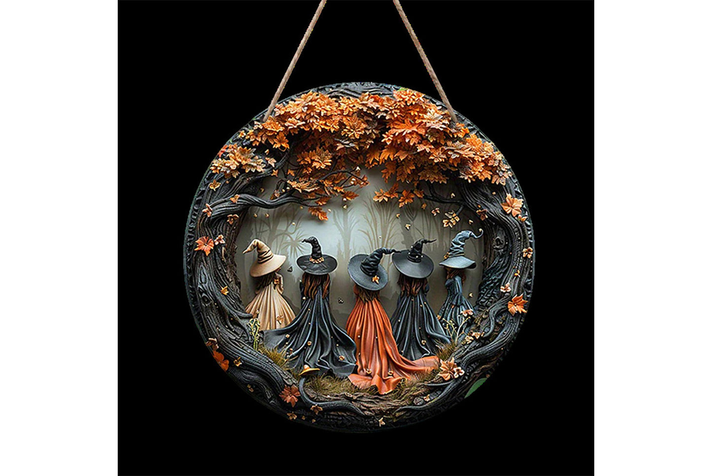 **Creative Round Halloween Acrylic Doorplate**