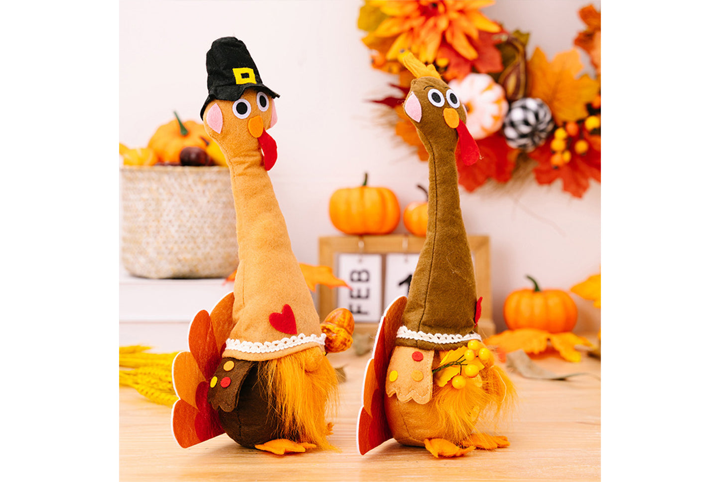 Harvest Festival Turkey Doll | Long-Neck Gnome Home Decor