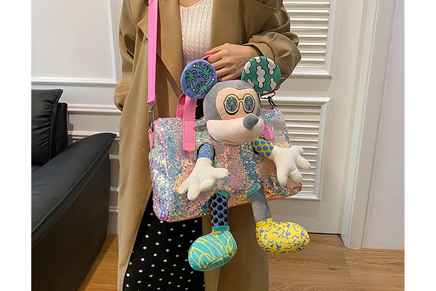 **Mickey Mouse Shoulder Bag with Doll**