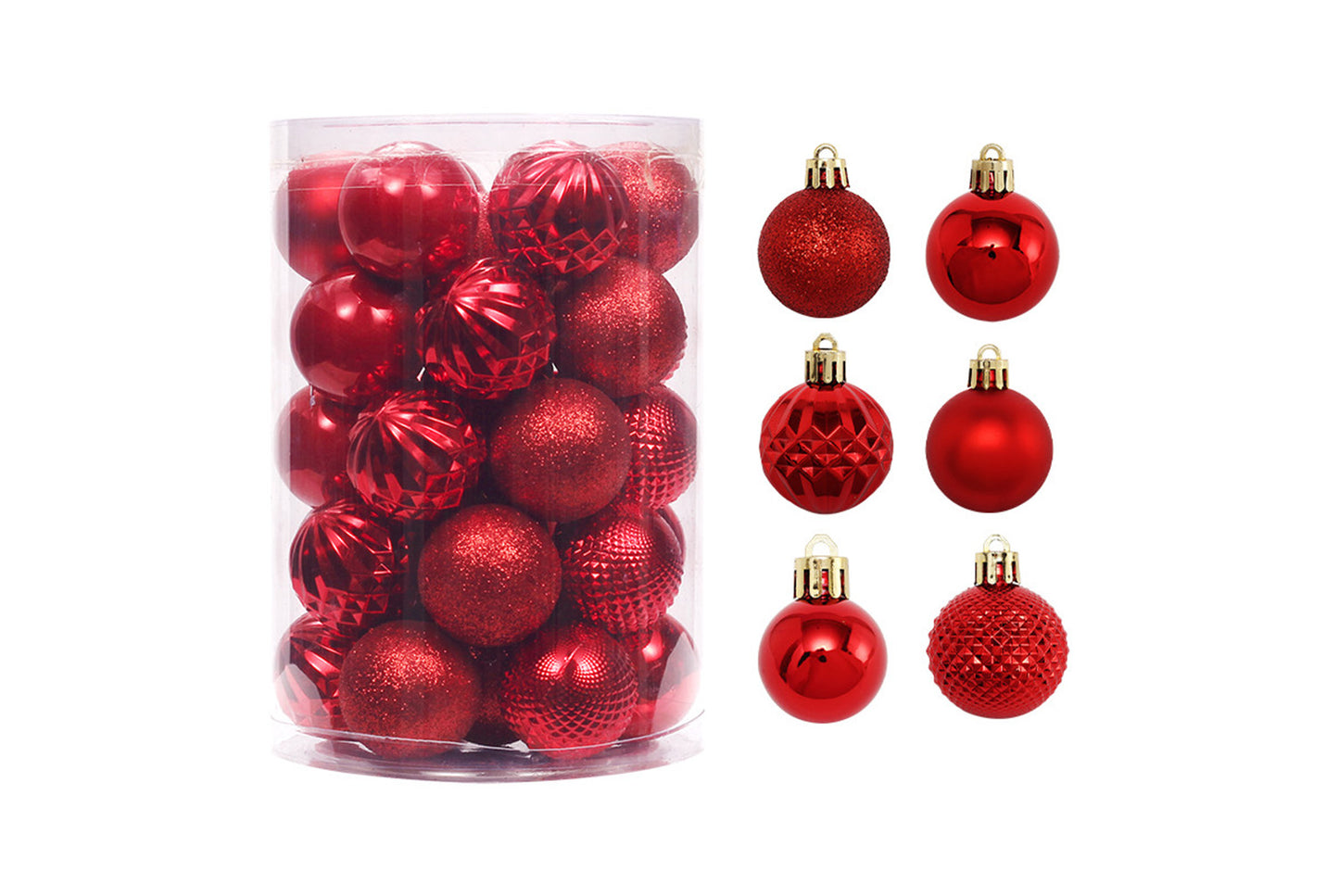 **4cm/34 pcs Tube of Special-Shaped Christmas Balls**