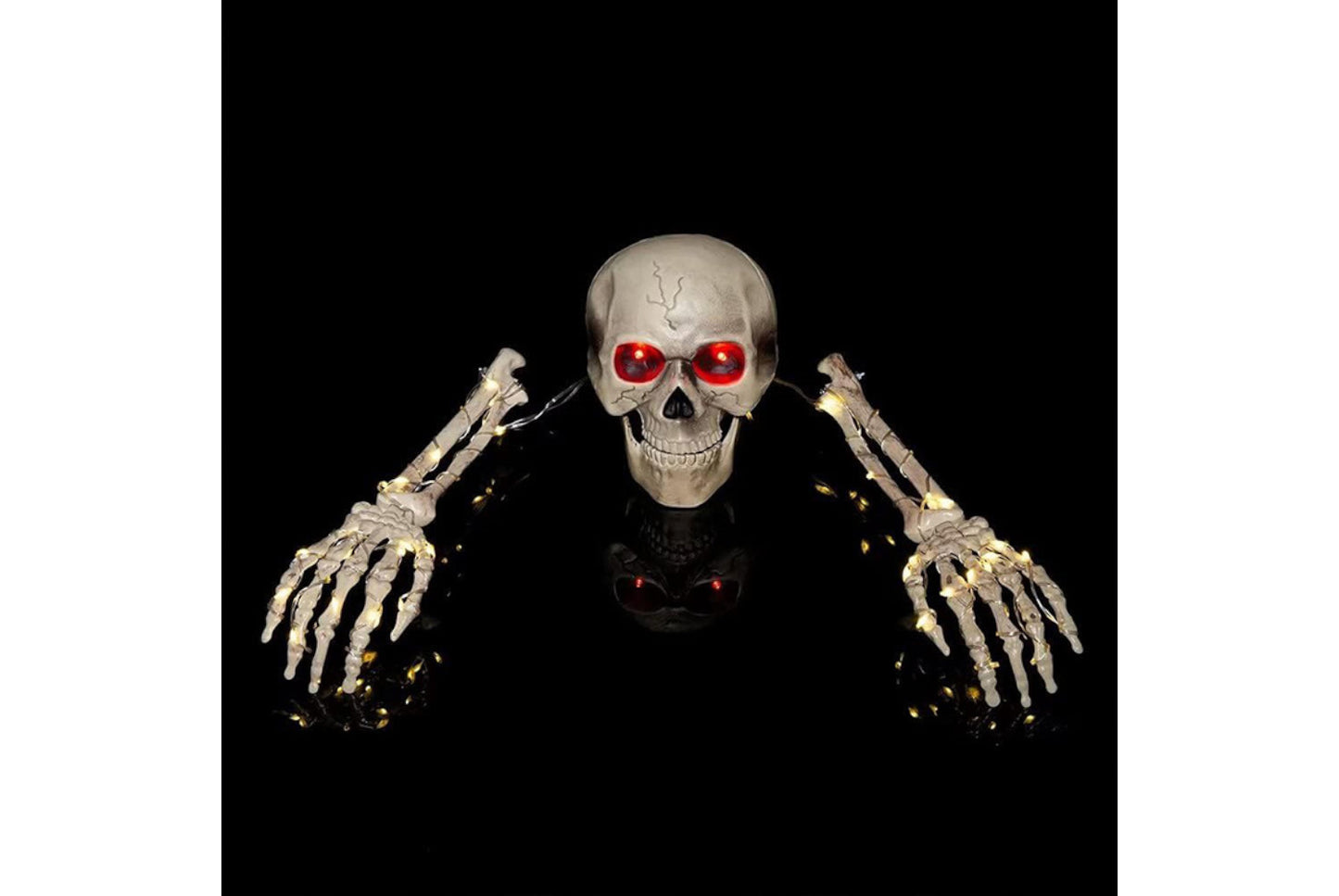 Halloween LED Light-Up Skull Set of Three