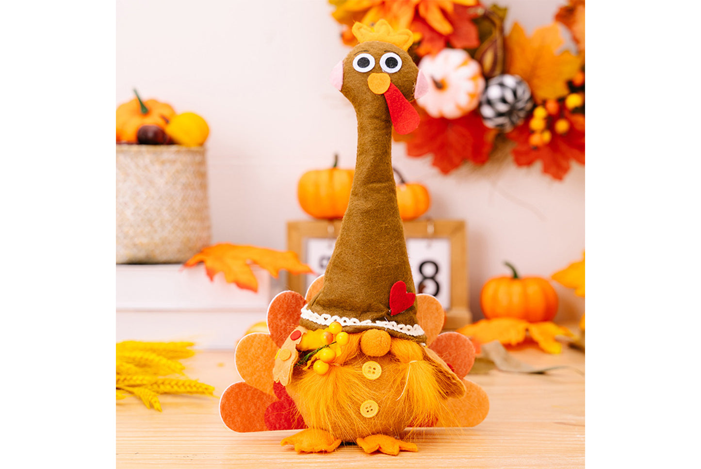 Harvest Festival Turkey Doll | Long-Neck Gnome Home Decor