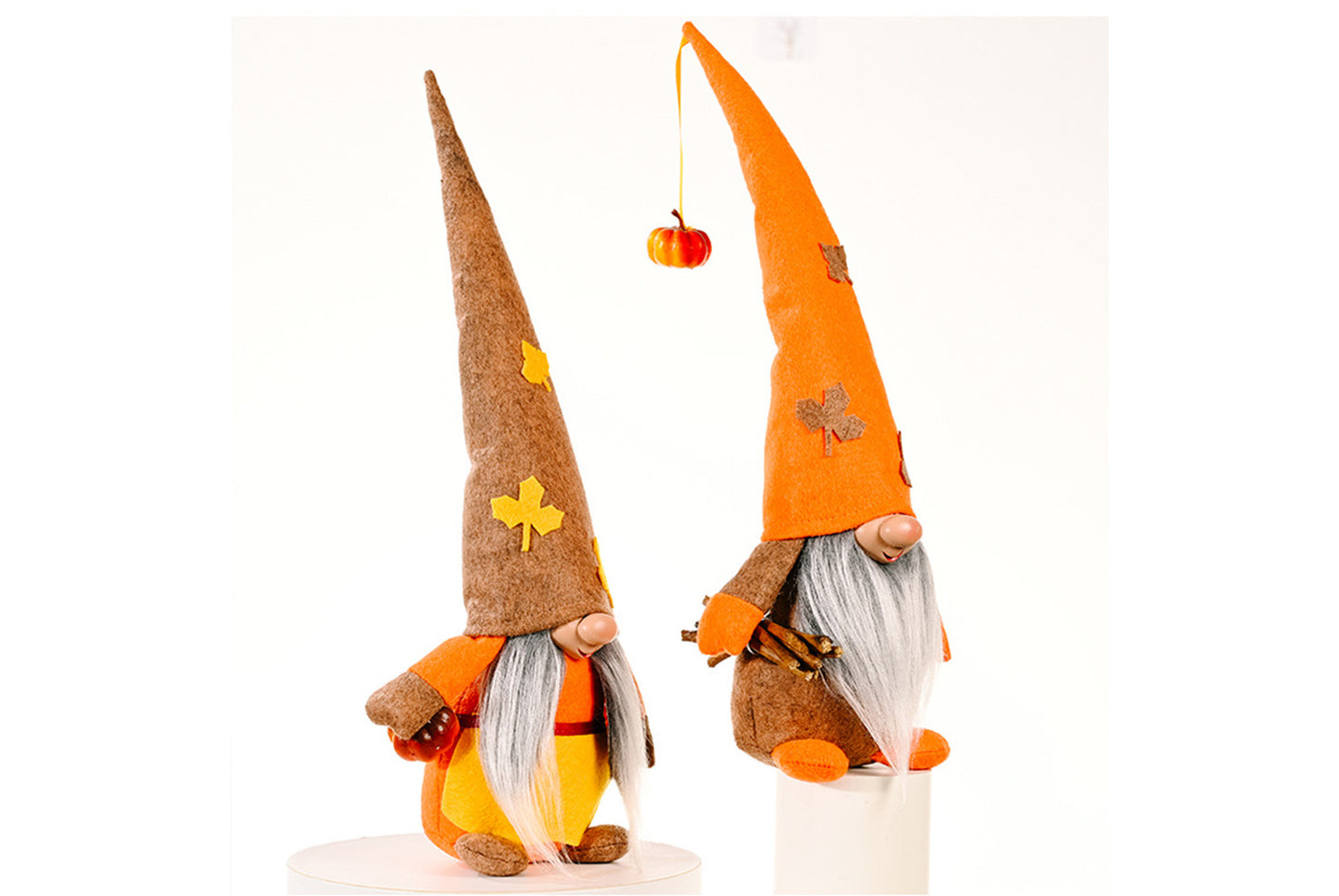 **Harvest Festival Faceless Doll | 42cm Maple Leaf Hat Fabric Ornament**