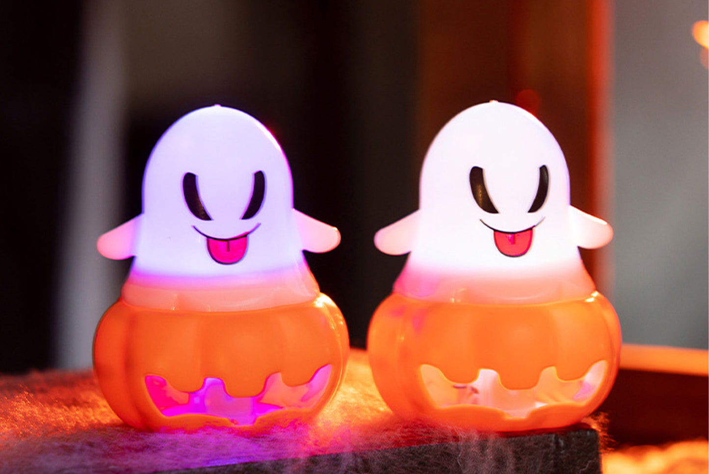 **Halloween Ghost Pumpkin Lantern | Illuminated Decorative Props**