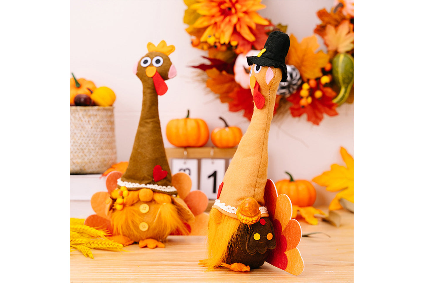 Harvest Festival Turkey Doll | Long-Neck Gnome Home Decor
