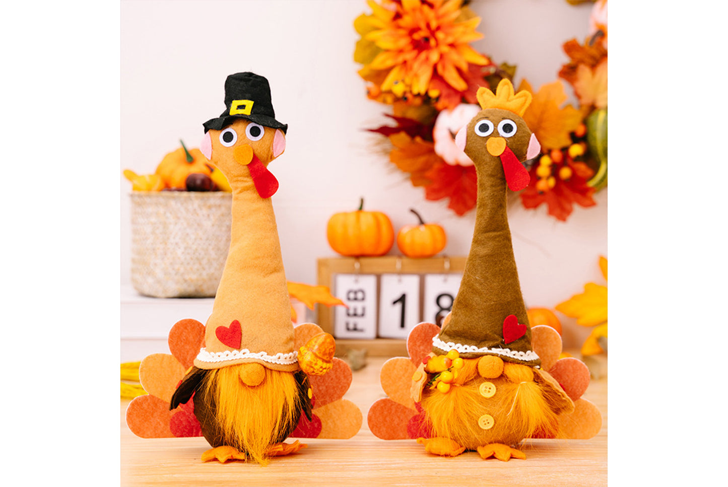 Harvest Festival Turkey Doll | Long-Neck Gnome Home Decor