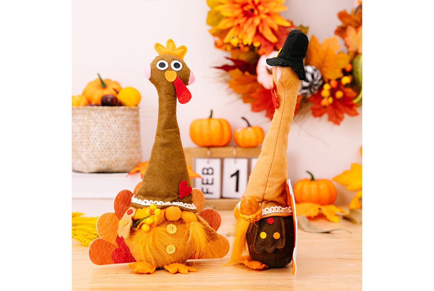 Harvest Festival Turkey Doll | Long-Neck Gnome Home Decor