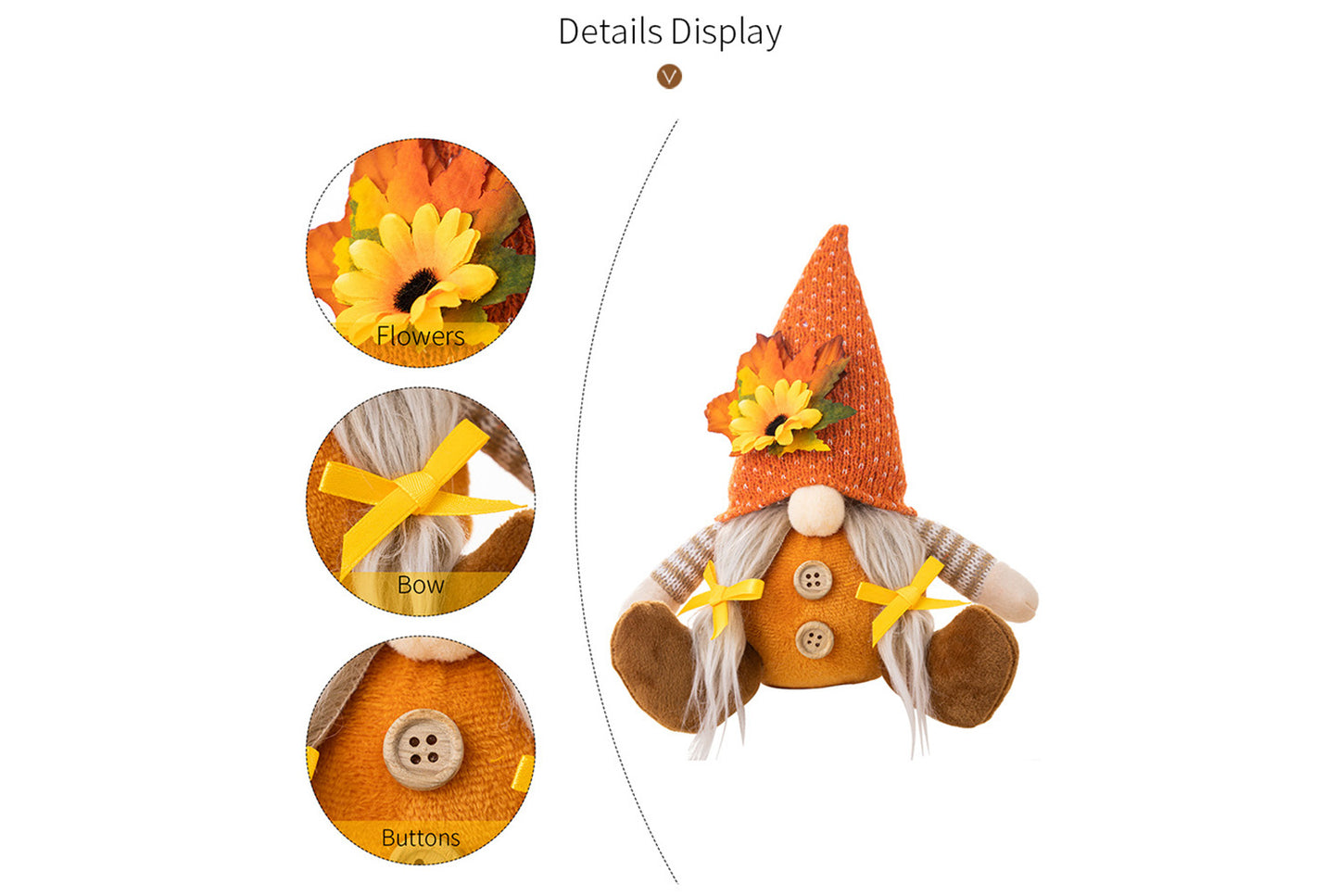 Thanksgiving Gnome Doll Pendant