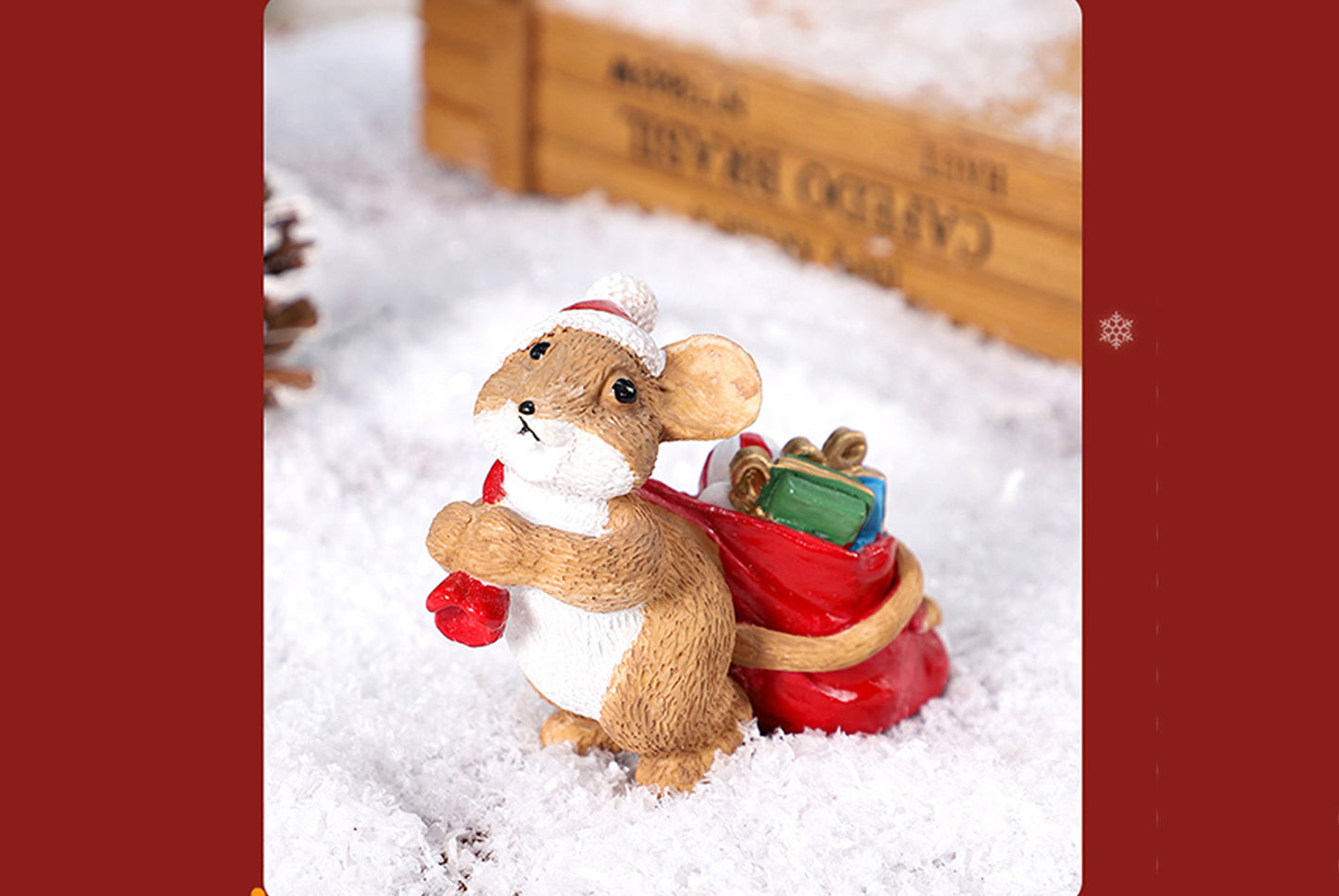 **Cute Mouse Christmas Resin Ornament**