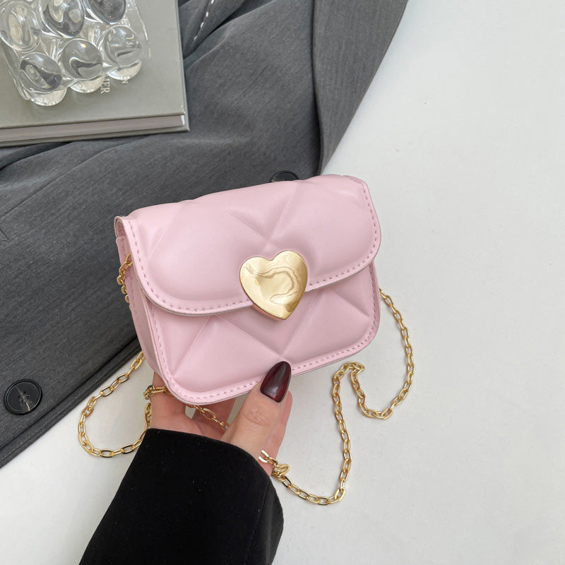 Solid color chain small square bag