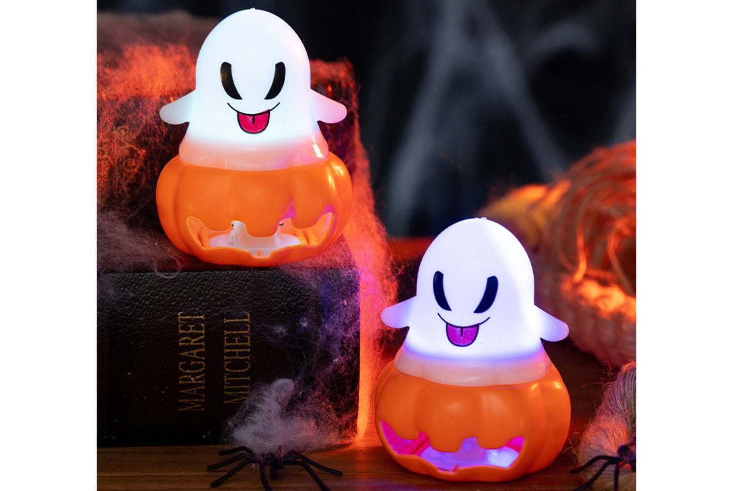 **Halloween Ghost Pumpkin Lantern | Illuminated Decorative Props**