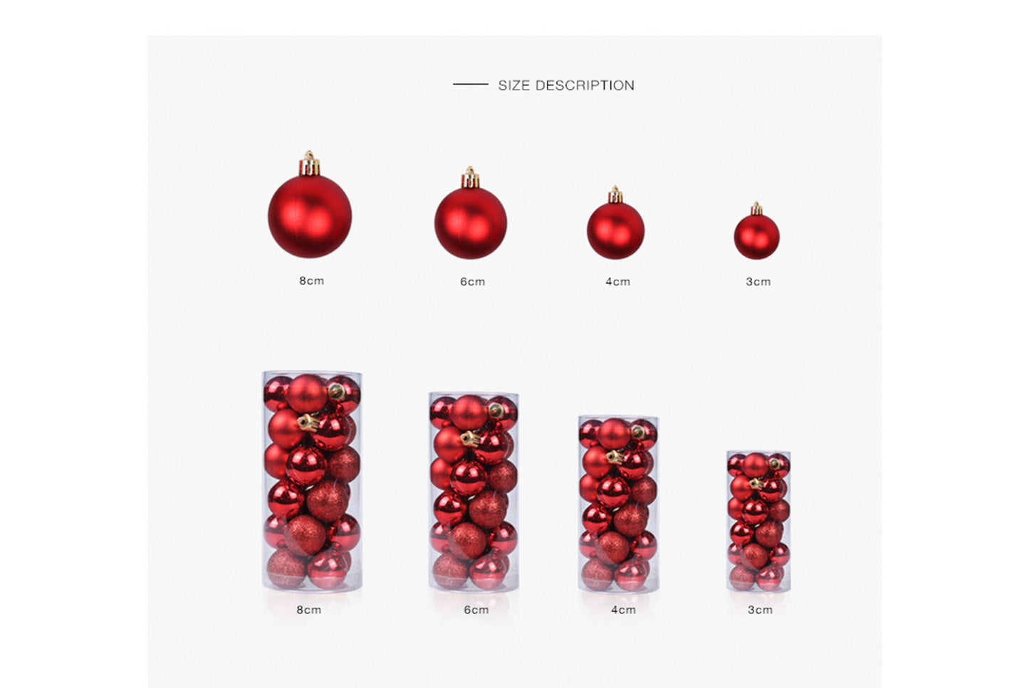 **3cm Christmas Ball Ornament Set (24 pieces)**