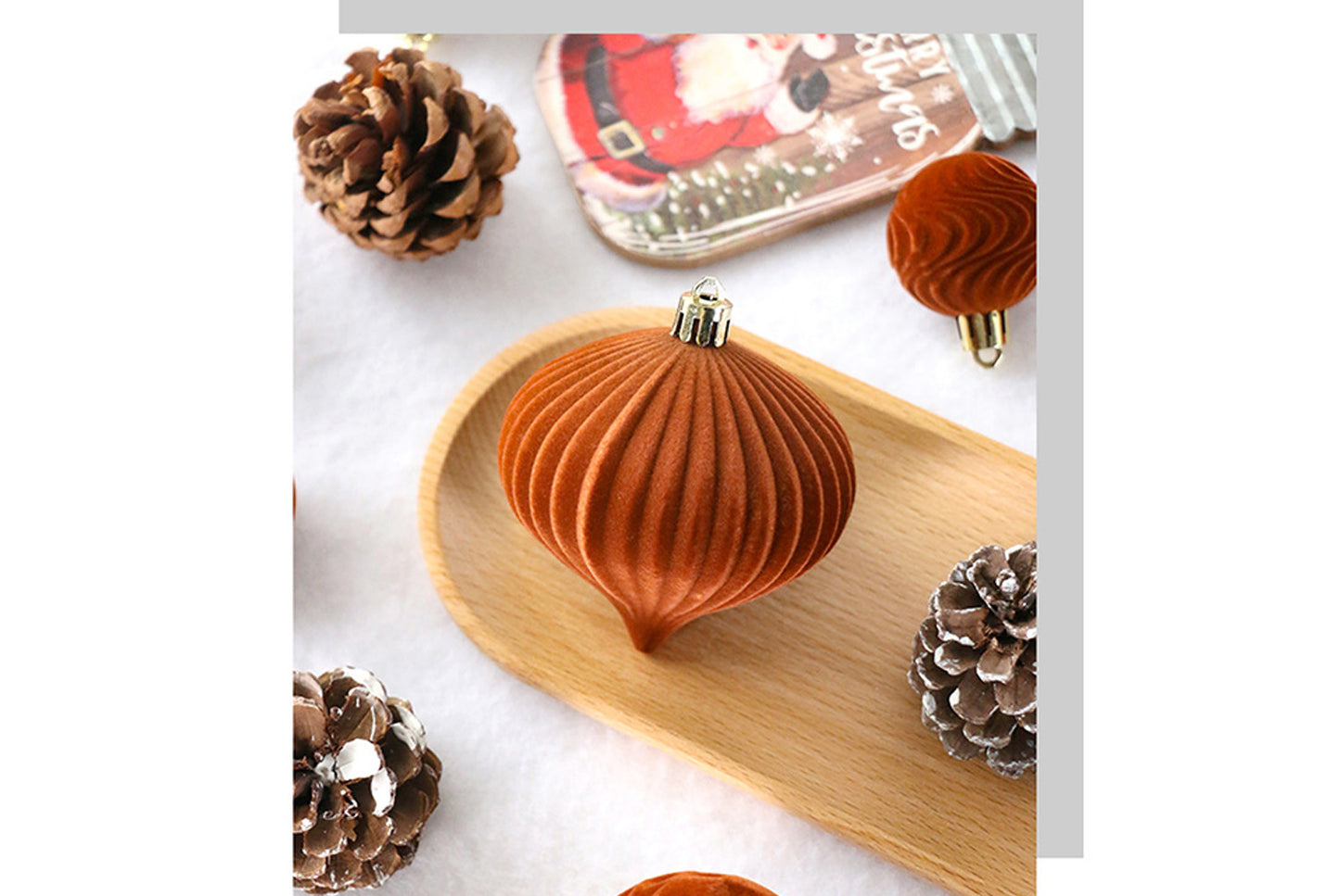 **Flocked Shaped Christmas Ball Decoration Set**