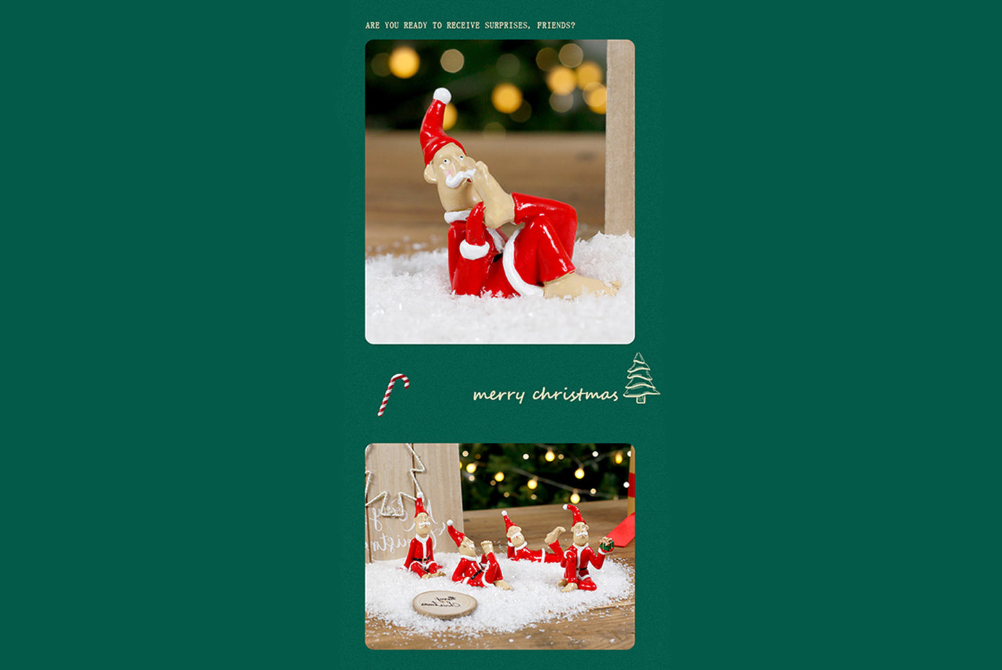 **Funny Santa Claus Resin Ornament (4 Styles Available)**