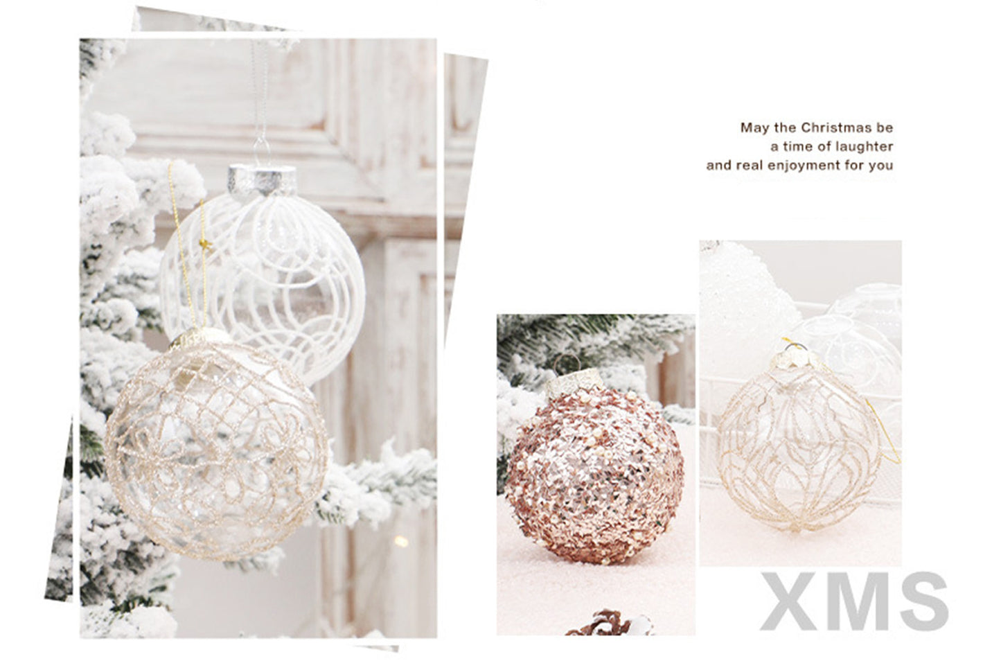**8cm/6pcs Premium Transparent Painted Christmas Ball Gift Box**