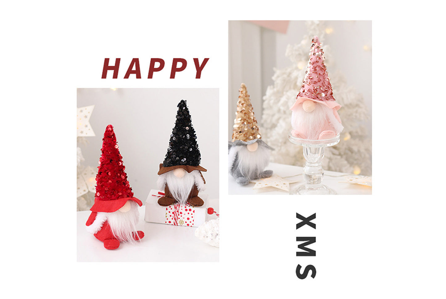 **Sequined Faceless Santa Claus Doll (18*8CM)**