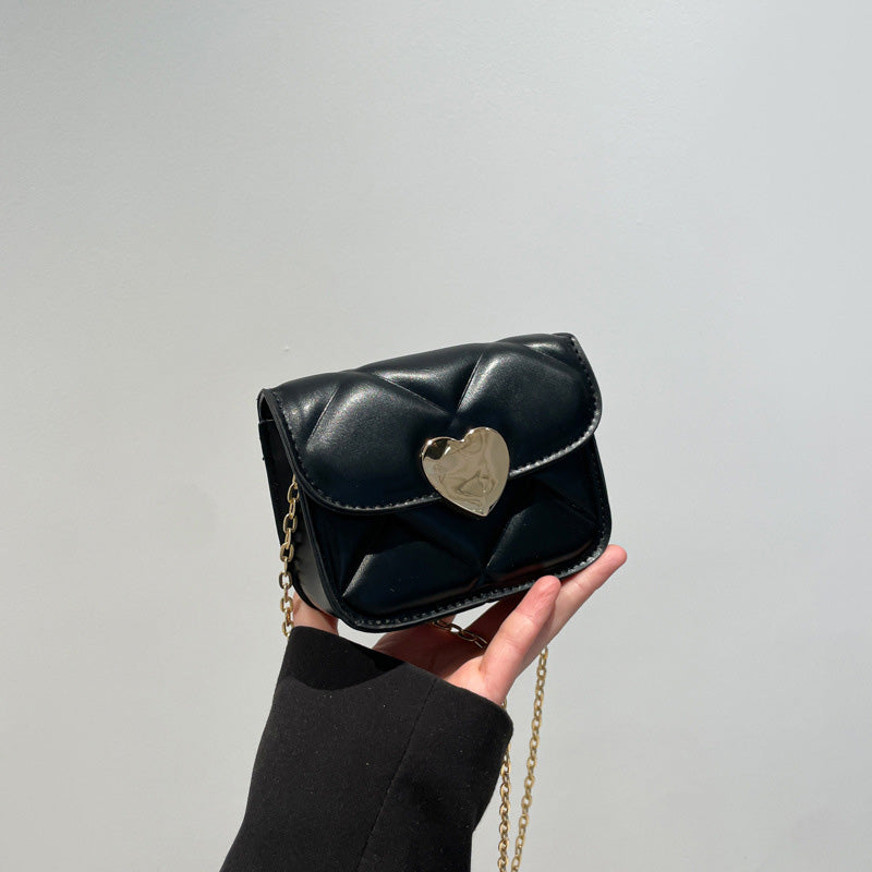 Solid color chain small square bag