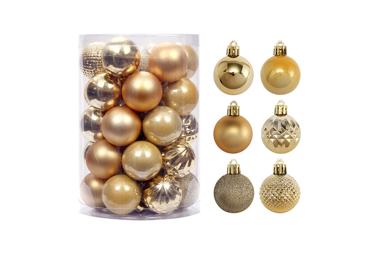 **4cm/34 pcs Tube of Special-Shaped Christmas Balls**