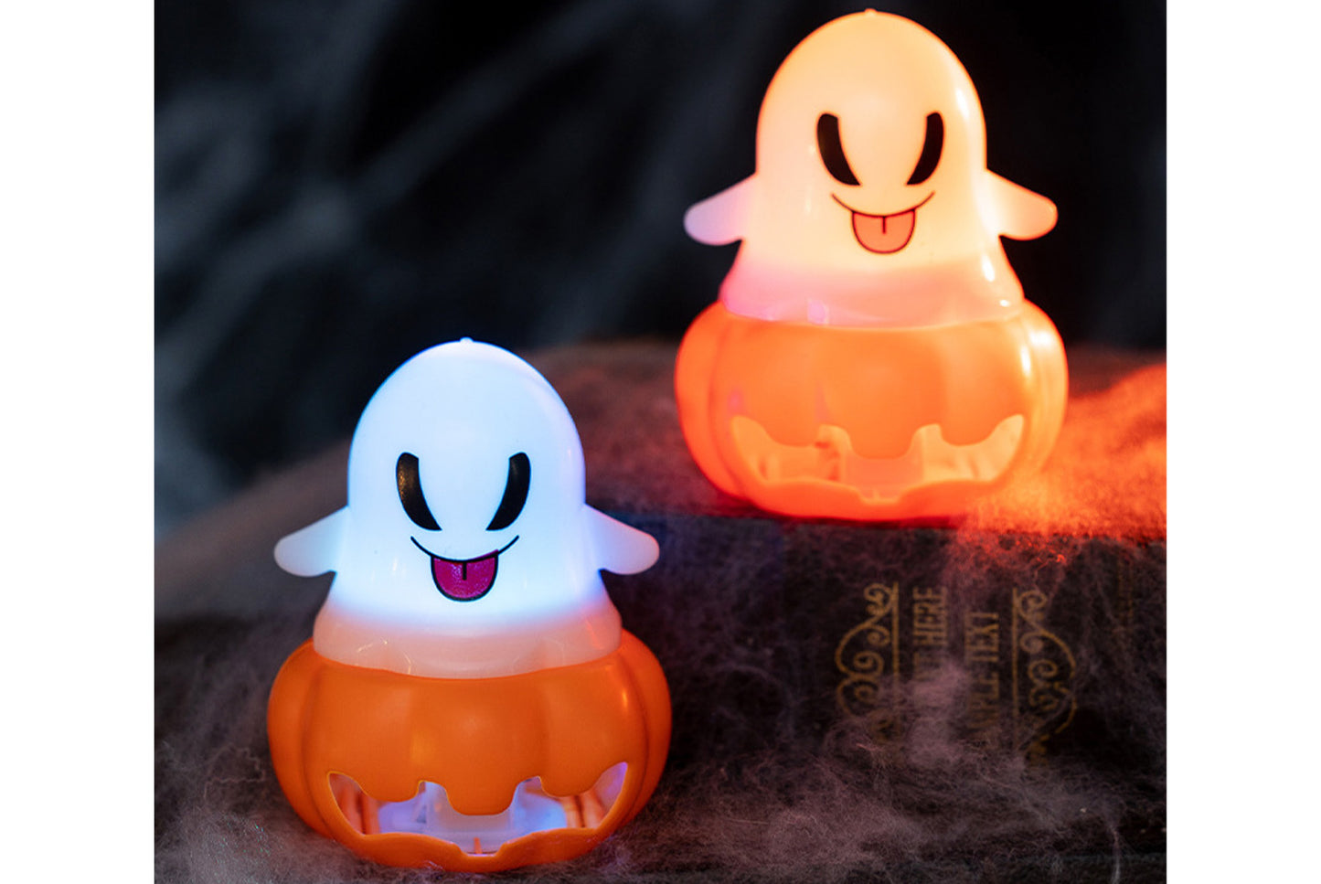 **Halloween Ghost Pumpkin Lantern | Illuminated Decorative Props**