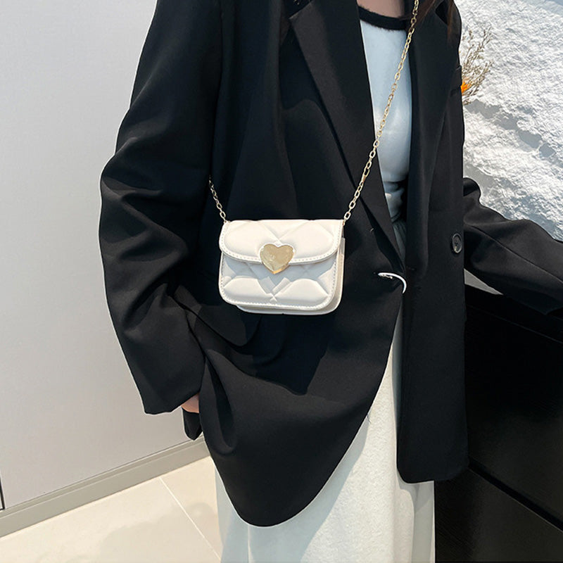 Solid color chain small square bag