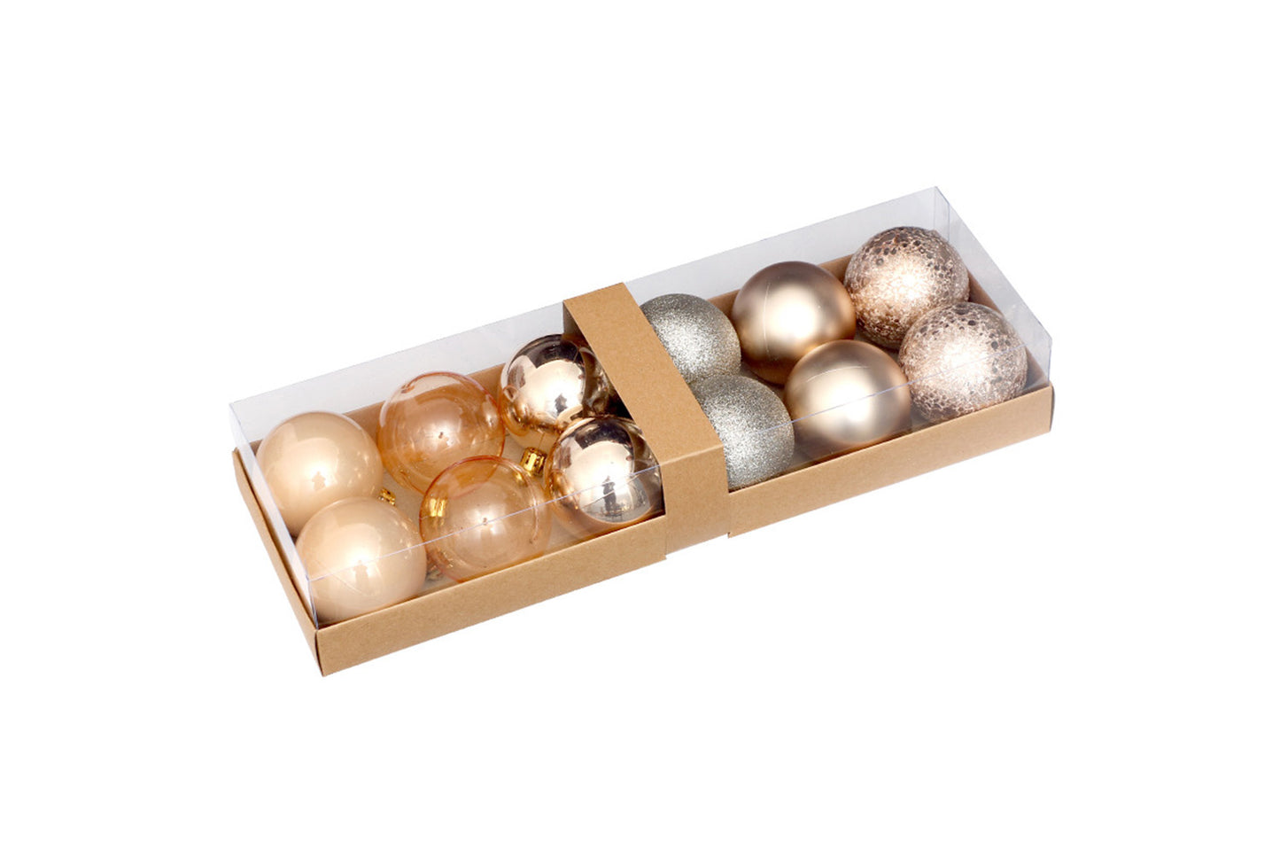 **12 Exquisitely Painted Christmas Ball Gift Box Ornaments**