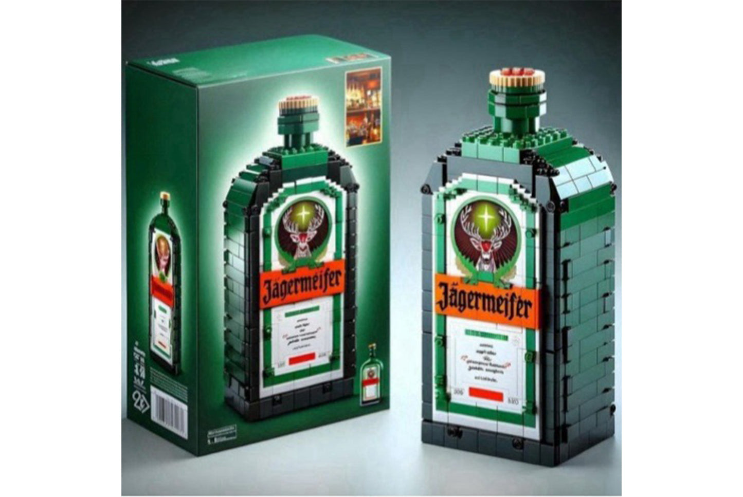 **High-End Simulated Whiskey Bottle Building Block Set**