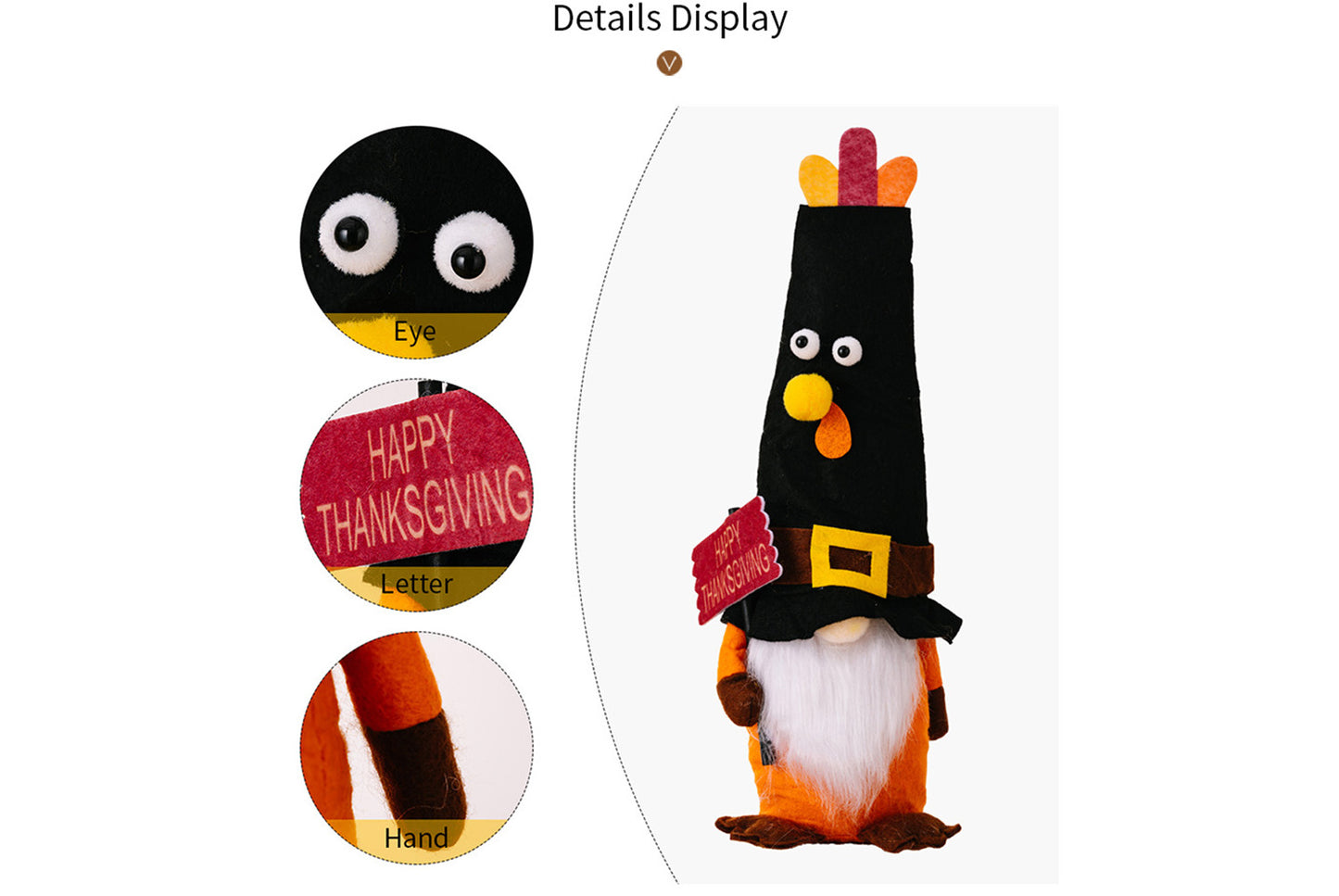**Thanksgiving Turkey Gnome Figurine | Harvest Season Decorative Figurine**