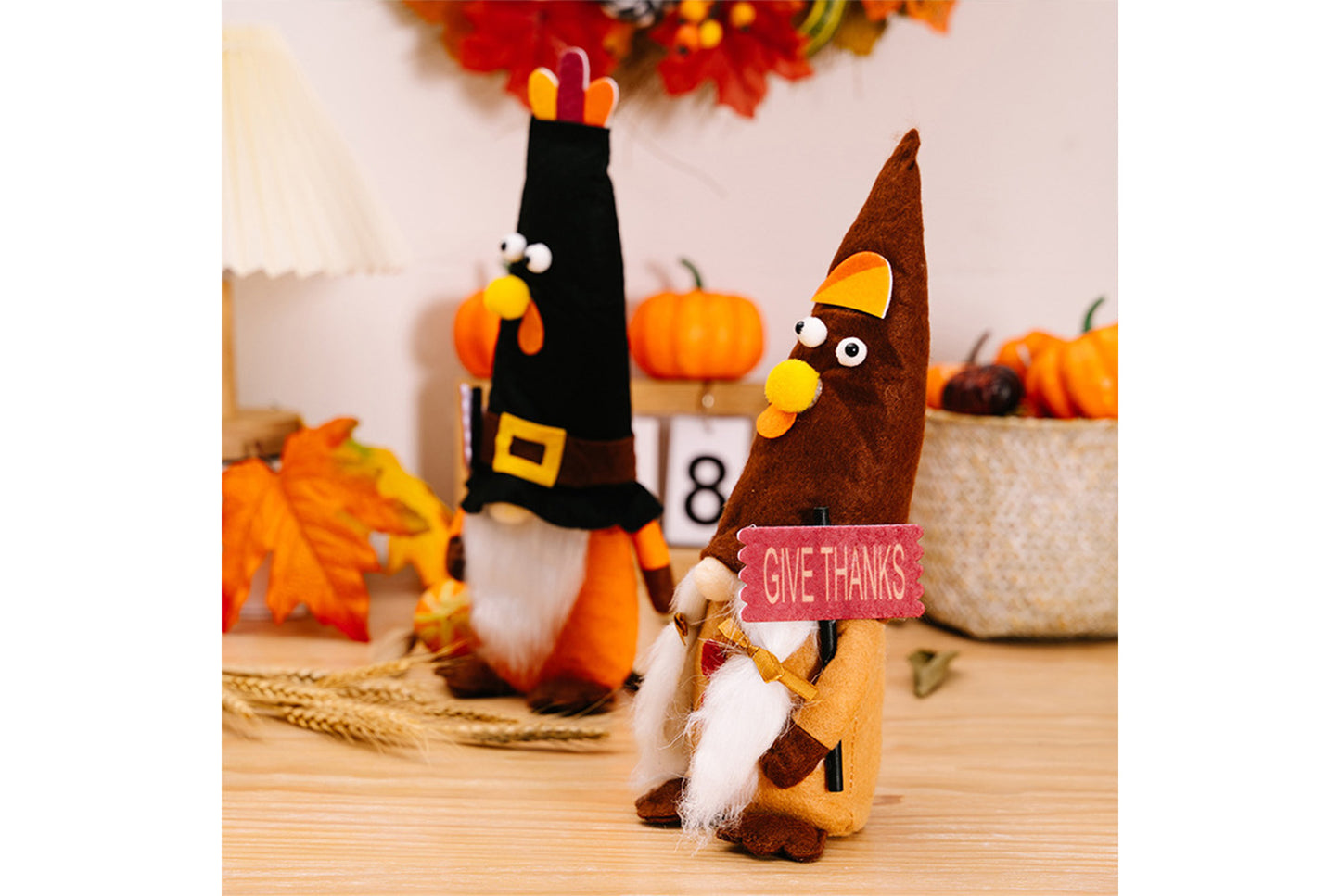 **Thanksgiving Turkey Gnome Figurine | Harvest Season Decorative Figurine**