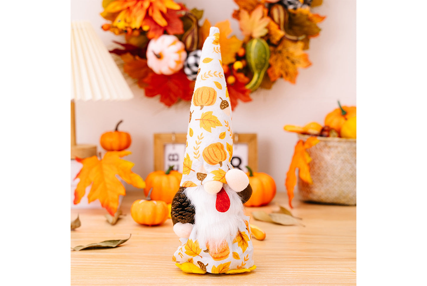 Thanksgiving Turkey Gnome Ornament | Pumpkin and Pine Cone Doll Ornament