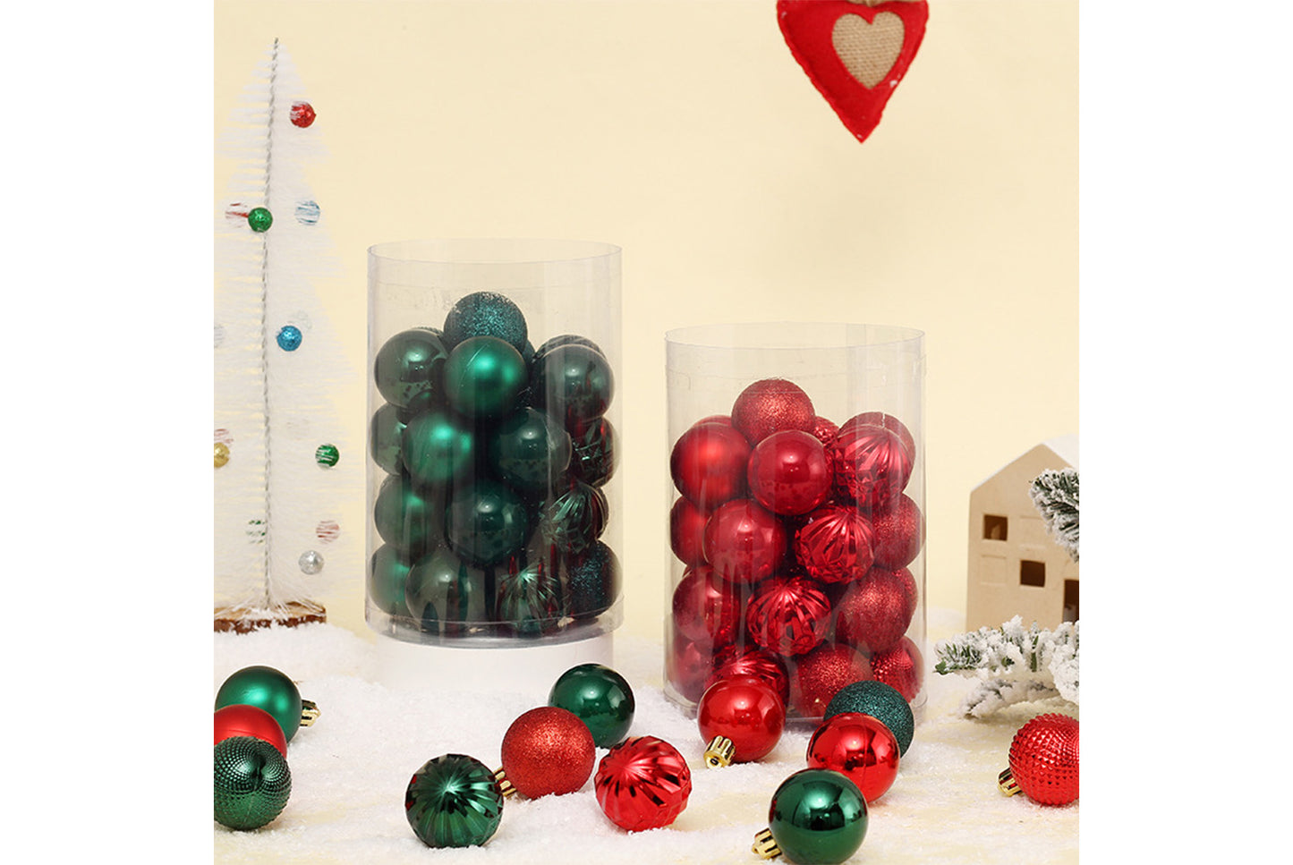 **4cm/34 pcs Tube of Special-Shaped Christmas Balls**