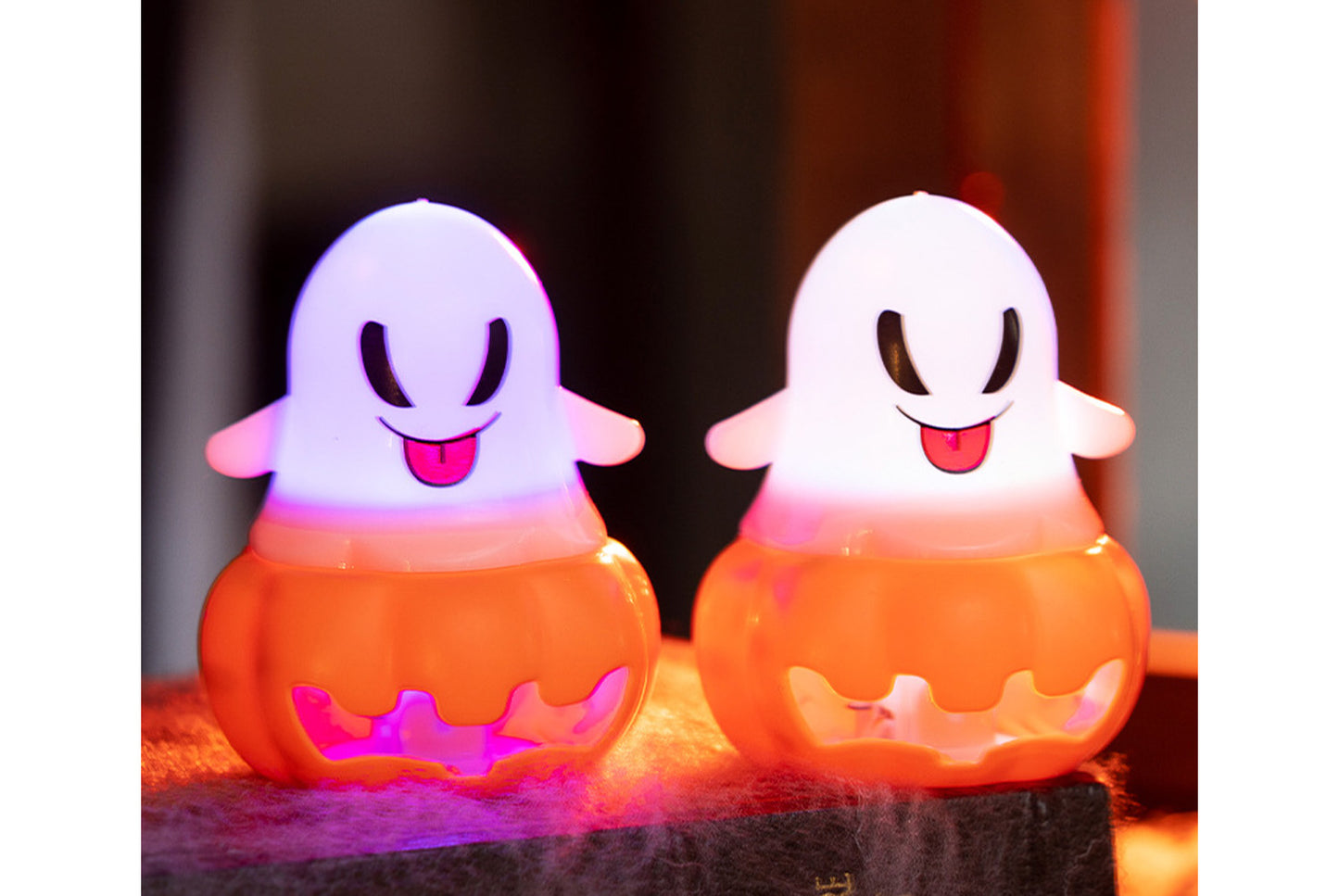 **Halloween Ghost Pumpkin Lantern | Illuminated Decorative Props**