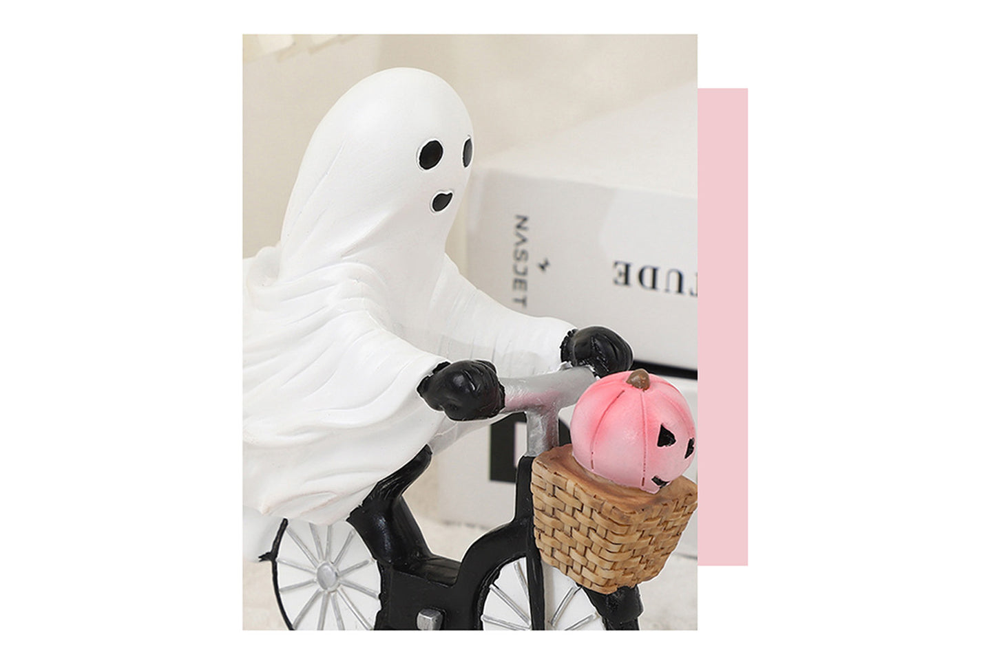 **Halloween Ghost Bicycle Ornament | Creative Desktop Decoration**