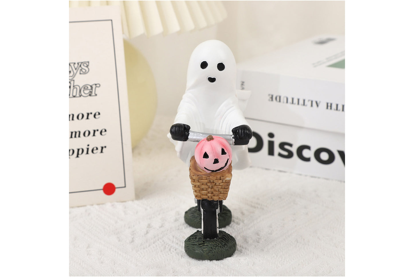 **Halloween Ghost Bicycle Ornament | Creative Desktop Decoration**