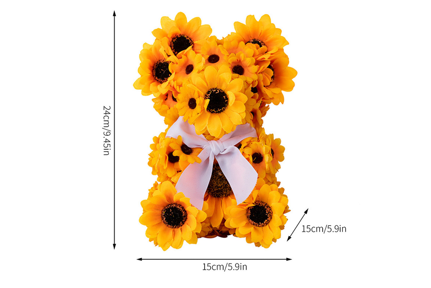 Sunflower Bear Plush | Sunflower Gnome Decorative Figurine