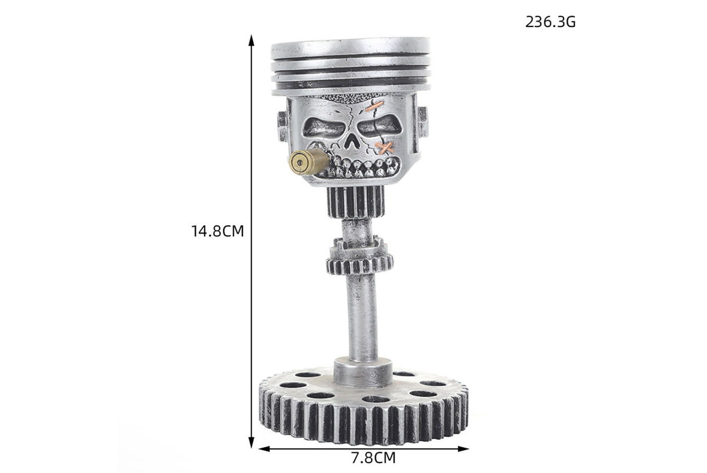 **Steampunk Skull Sculpture | Resin Gear Mechanical Ornament**