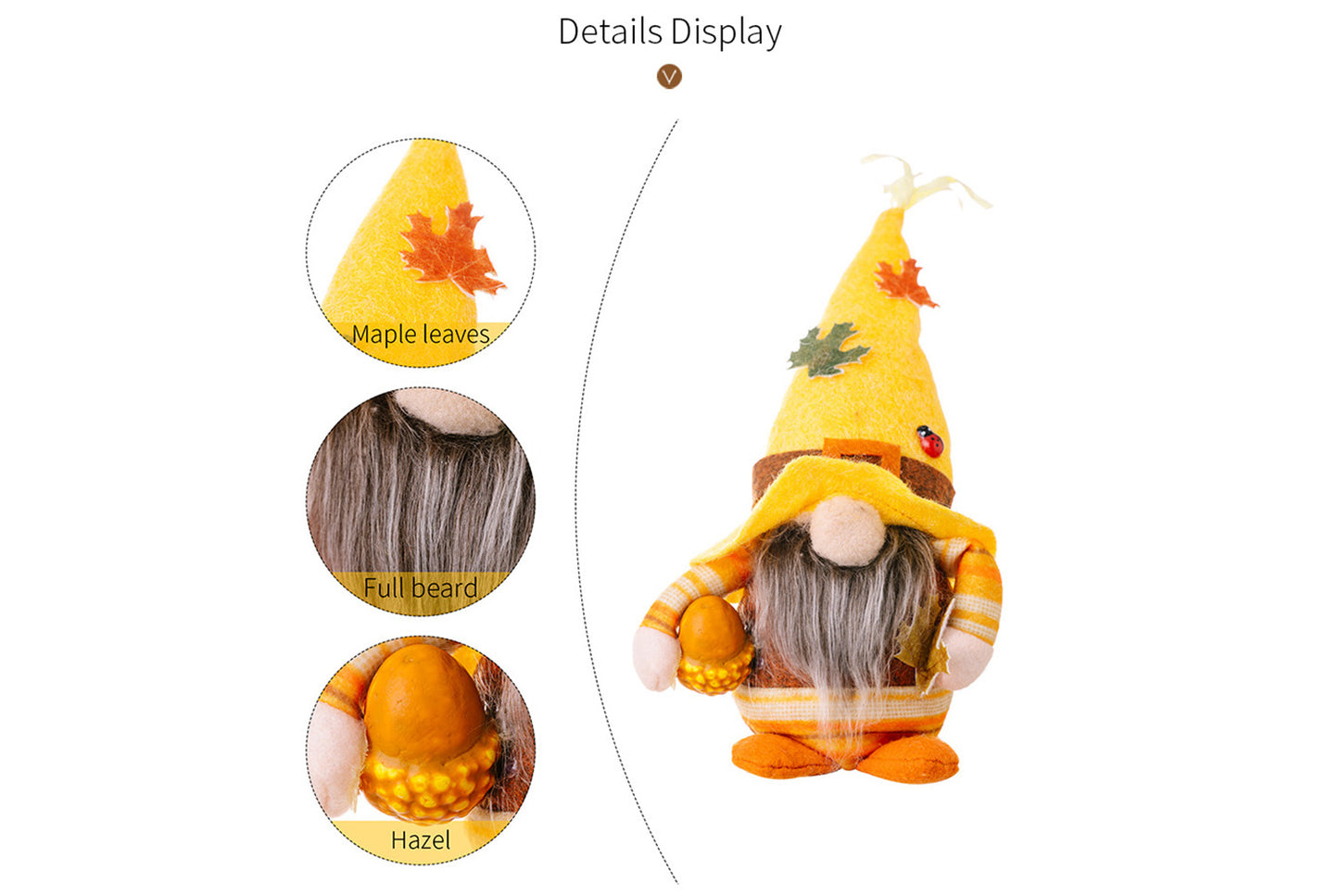 Harvest Festival Gnome Ornament | Maple Leaf Rudolph Doll Ornament