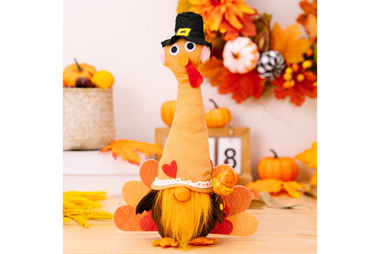 Harvest Festival Turkey Doll | Long-Neck Gnome Home Decor
