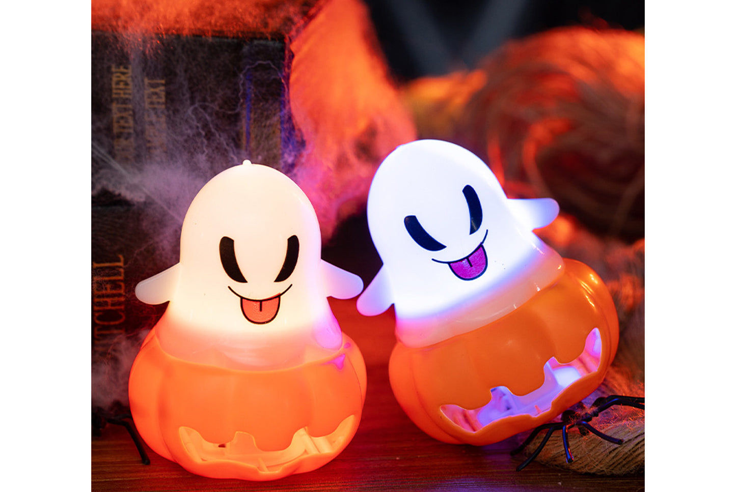 **Halloween Ghost Pumpkin Lantern | Illuminated Decorative Props**