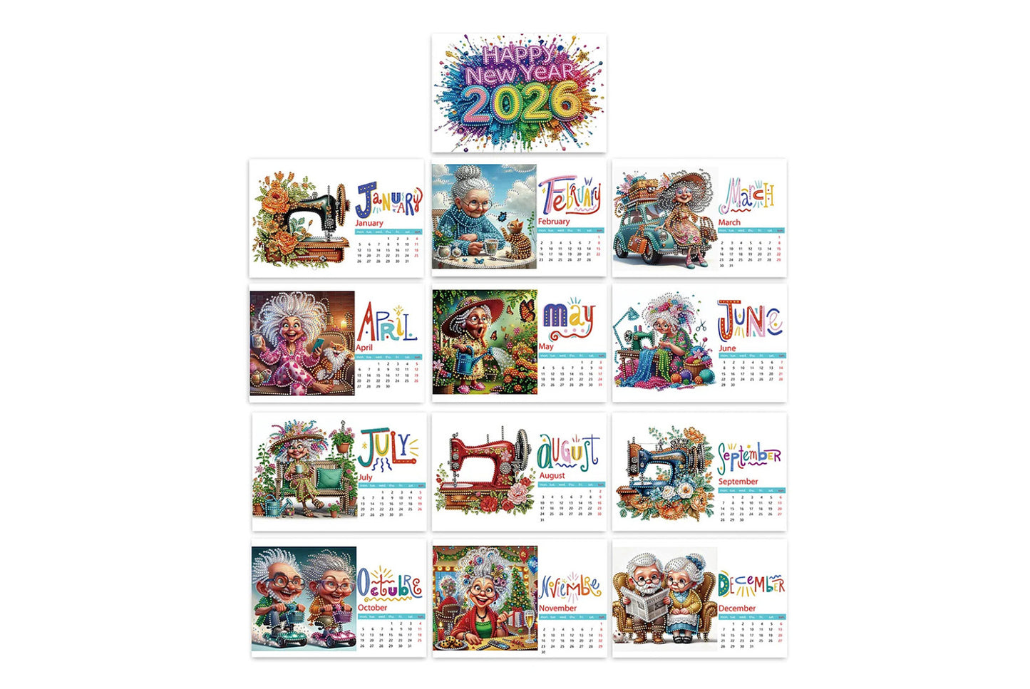 **2026 DIY Desktop Diamond Calendar**