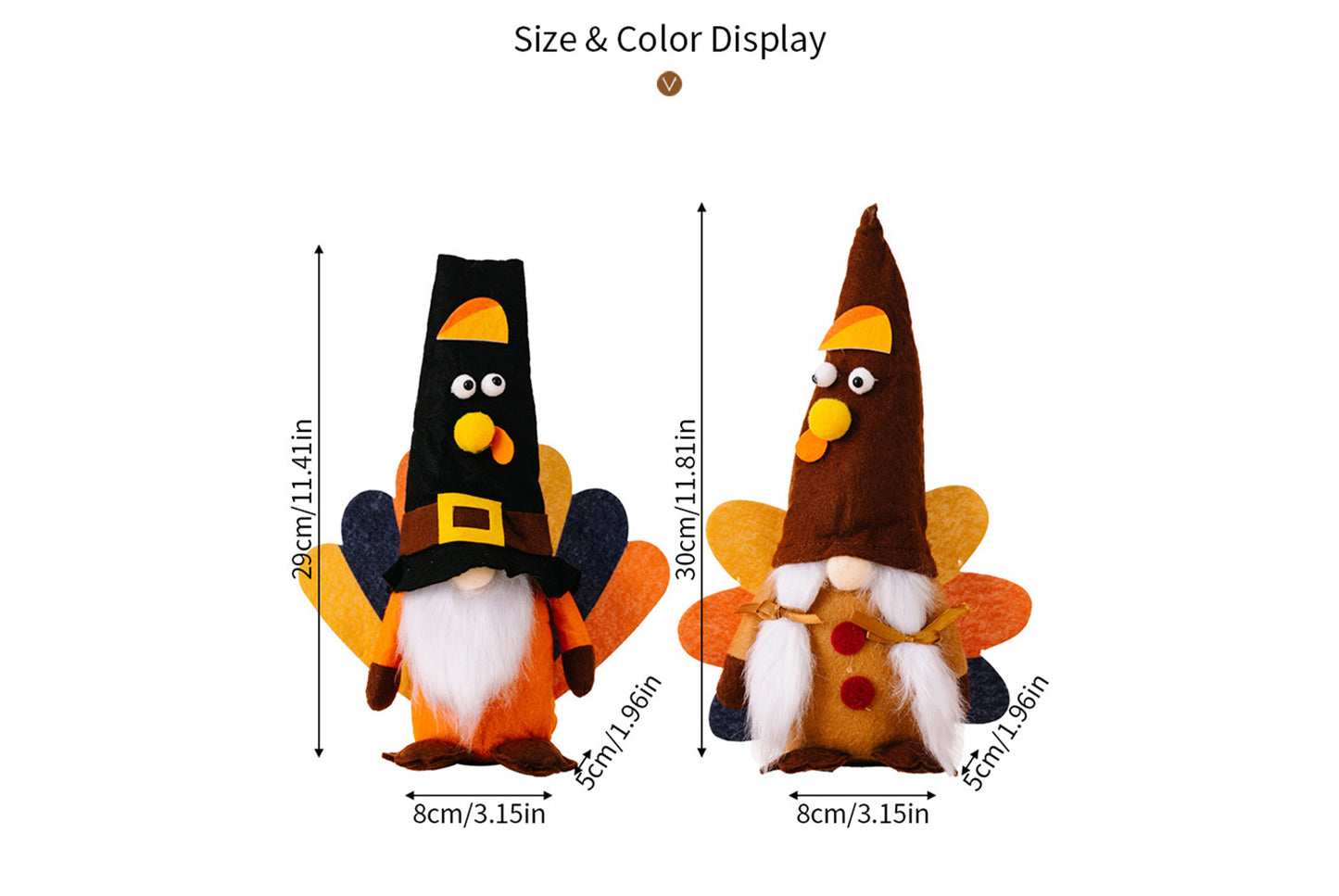 Thanksgiving Spread-Tail Turkey Gnome Ornament