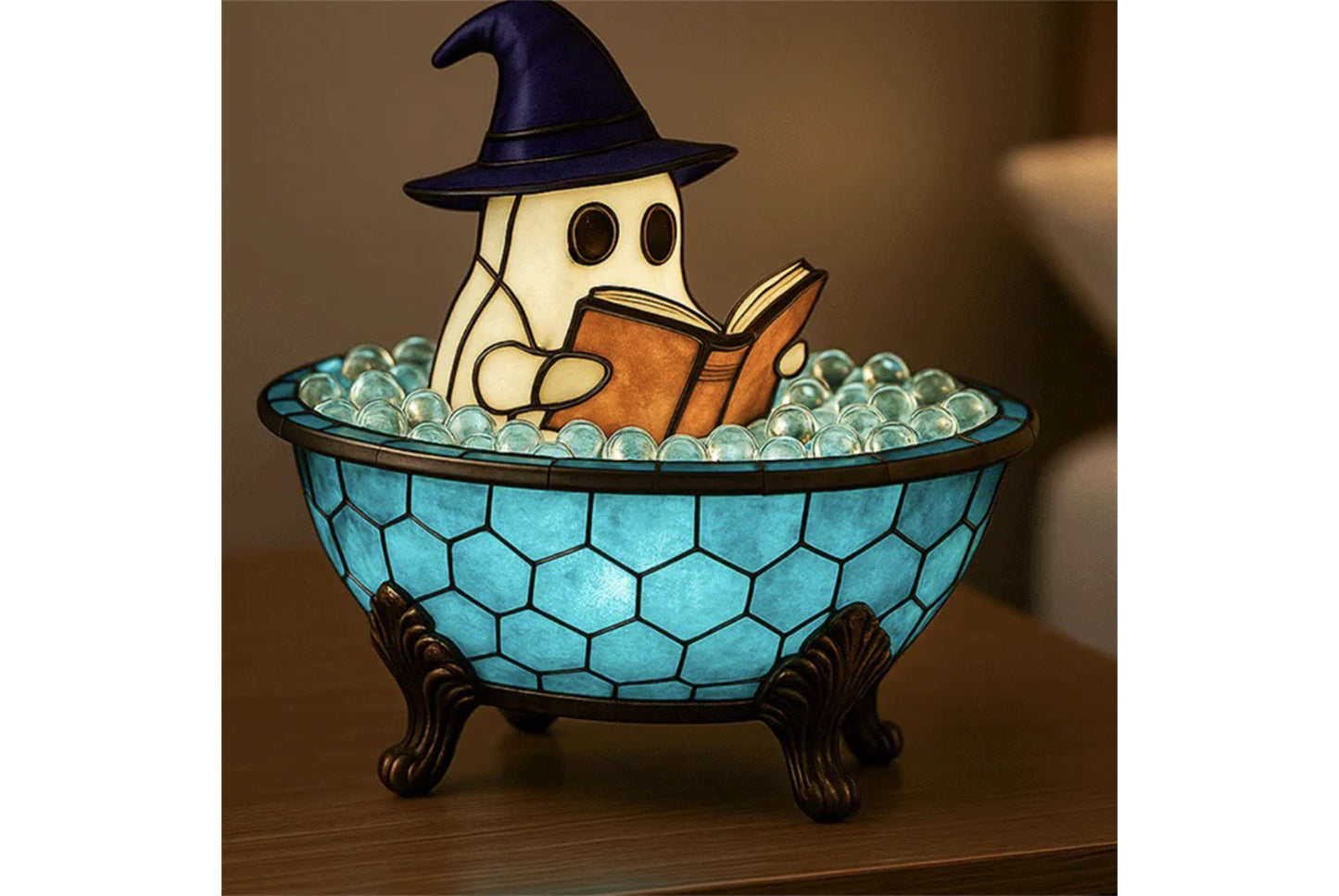 **Halloween Ghost Reading Lamp Resin Ornament**
